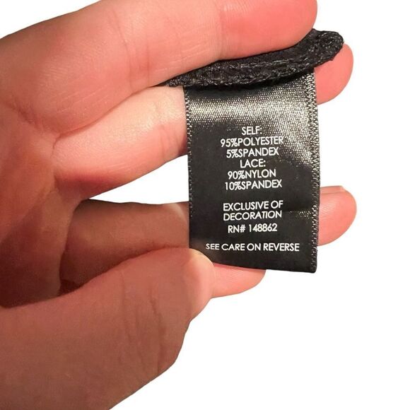 Torrid black faux wrap blouse with lace detail - Picture 5 of 9